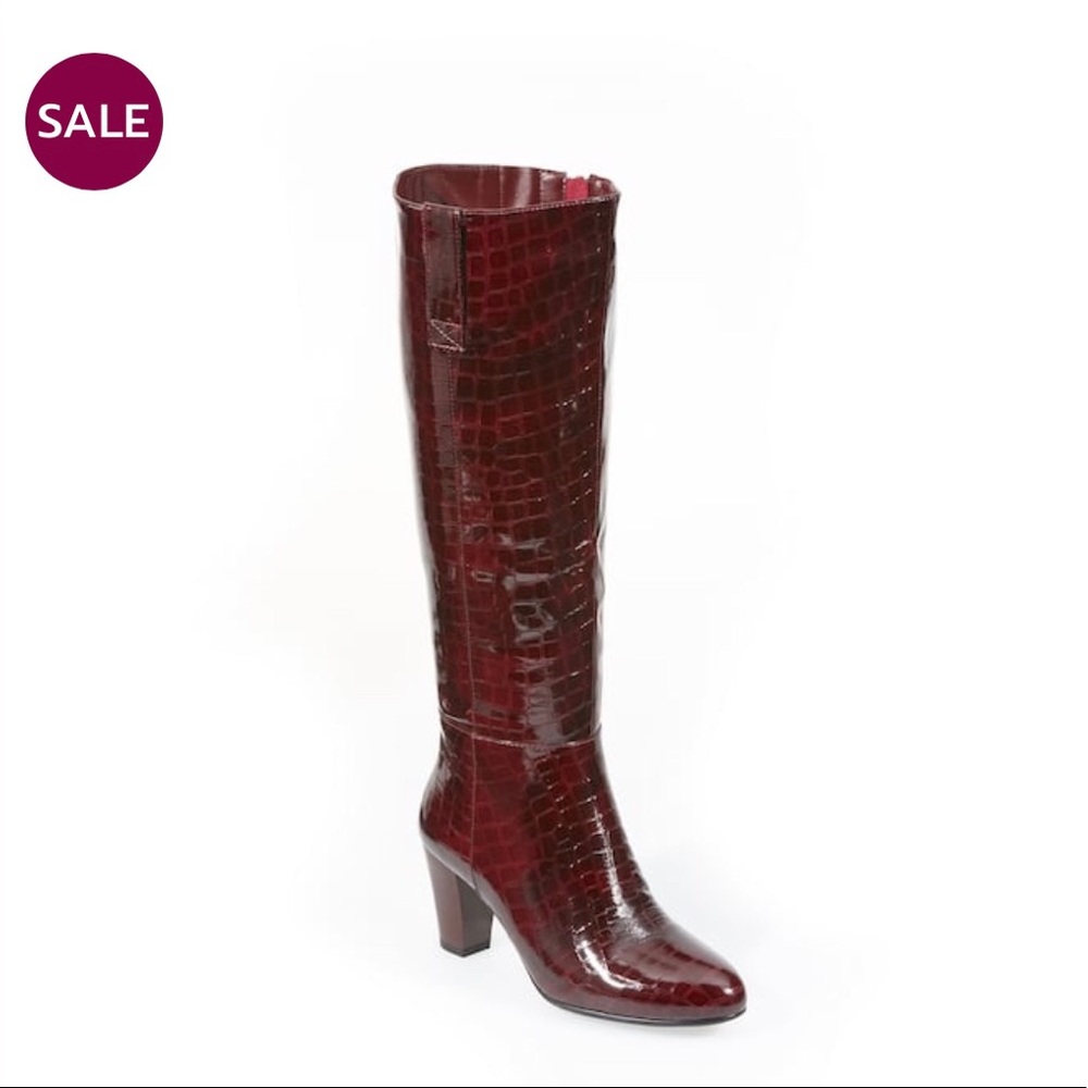Mackenzie Croc Boot Burgundy 8.5